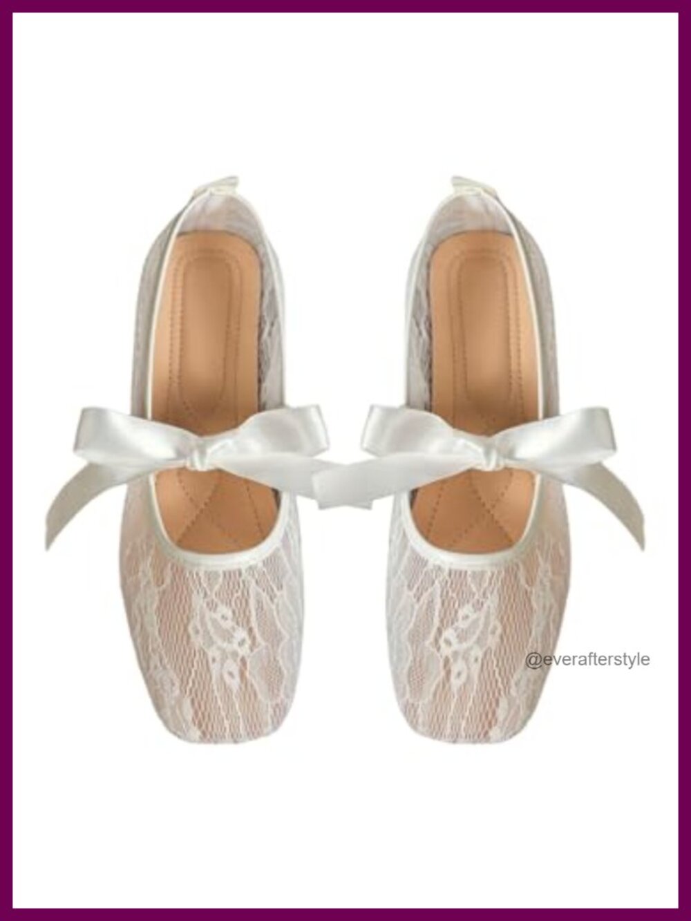 Floral Lace Mesh Ballet Flats Comfortable Dressy Closed Toe Bow Women's